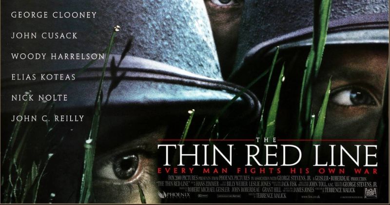 โปสเตอร์หนัง The Thin Red Line | เดอะ ทิน เรด ไลน์ ฝ่านรกยึดเส้นตาย (1998) เป็นหนังสงครามอเมริกันปี 1998 ที่กำกับโดย Terrence Malick