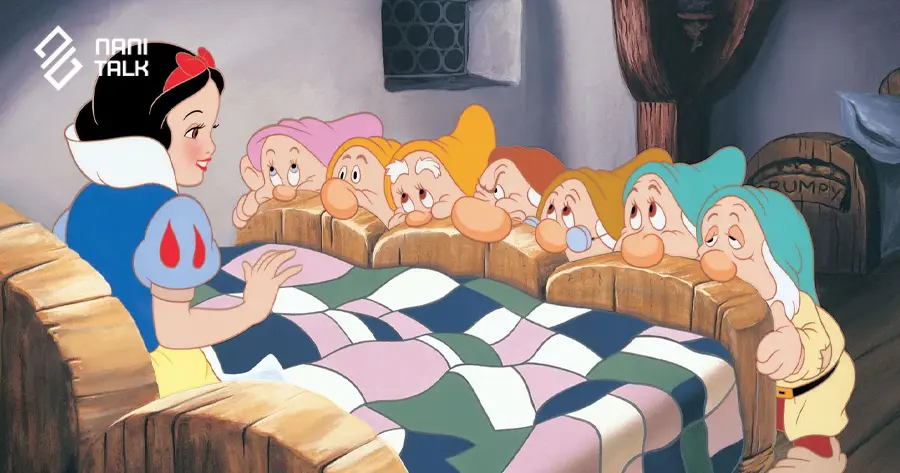 ภาพจากหนังดิสนีย์ (Disney) เรื่อง Snow White and the Seven Dwarfs สโนว์ไวท์กับคนแคระทั้งเจ็ด 1937