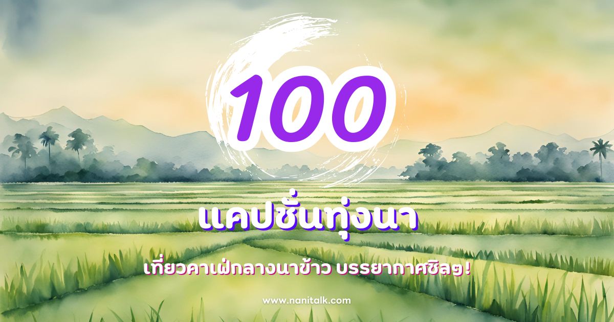 100 แคปชั่นทุ่งนาสวย เที่ยวคาเฟ่กลางนาข้าว บรรยากาศชิลๆ!