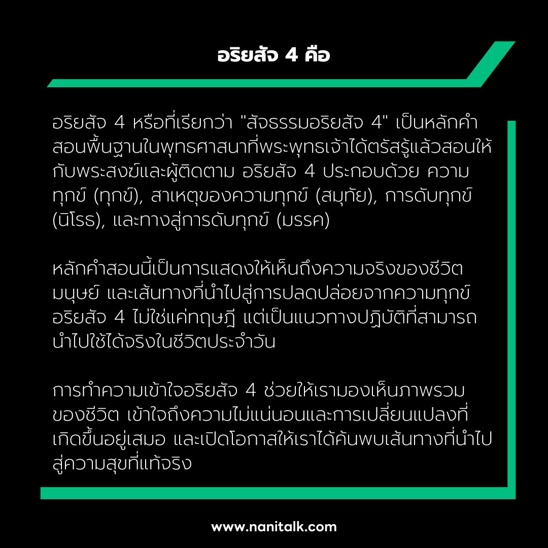 อริยสัจ 4 คืออะไร?