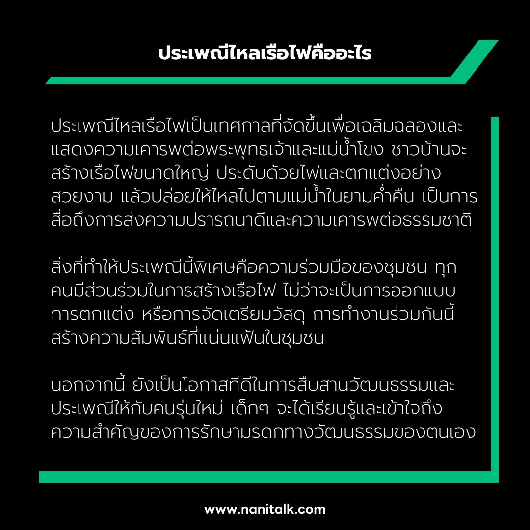 ประเพณีไหลเรือไฟคืออะไร