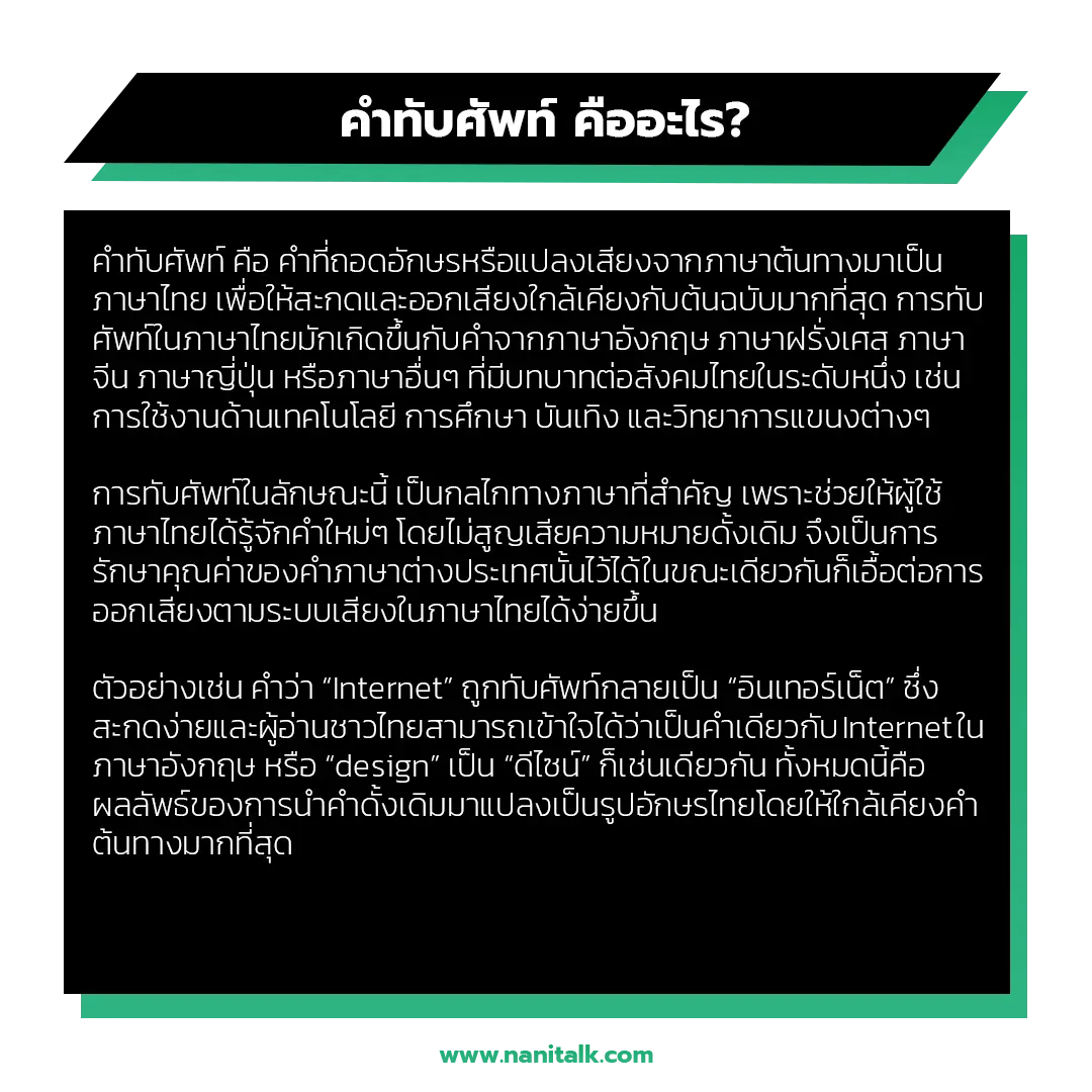 คำทับศัพท์ คืออะไร?