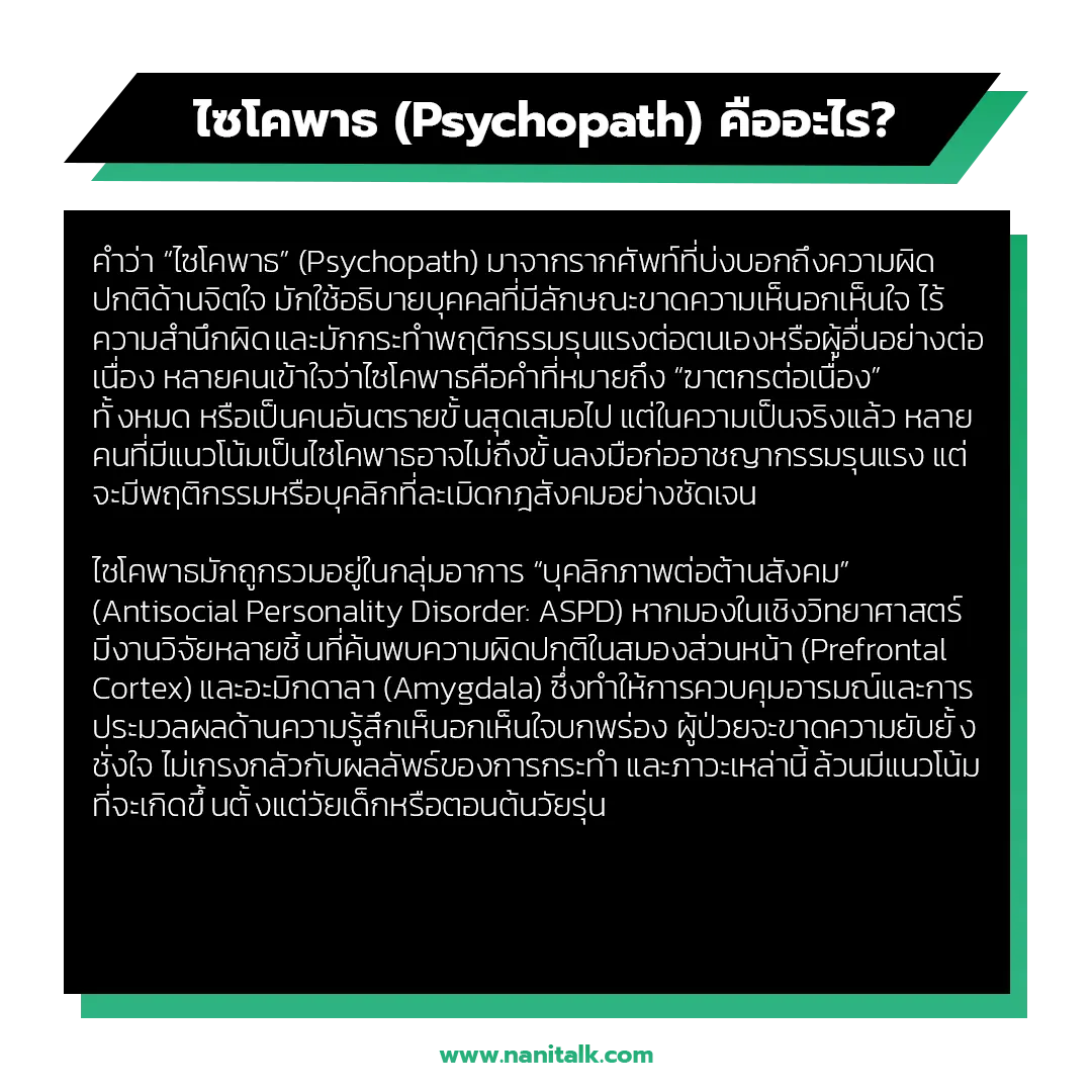 ไซโคพาธ (Psychopath) คืออะไร? เข้าใจจิตใจและการอยู่ร่วมอย่างปลอดภัย