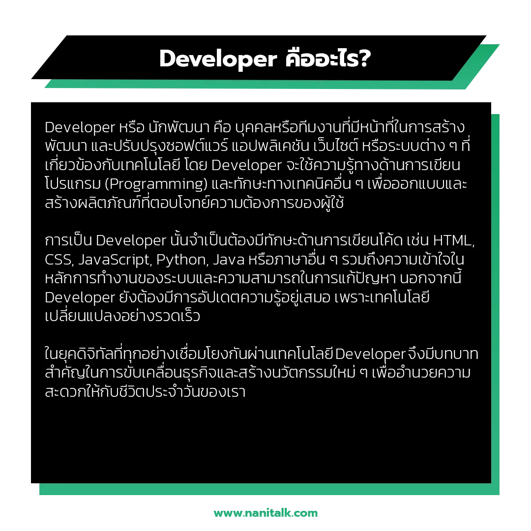 Developer คืออะไร?